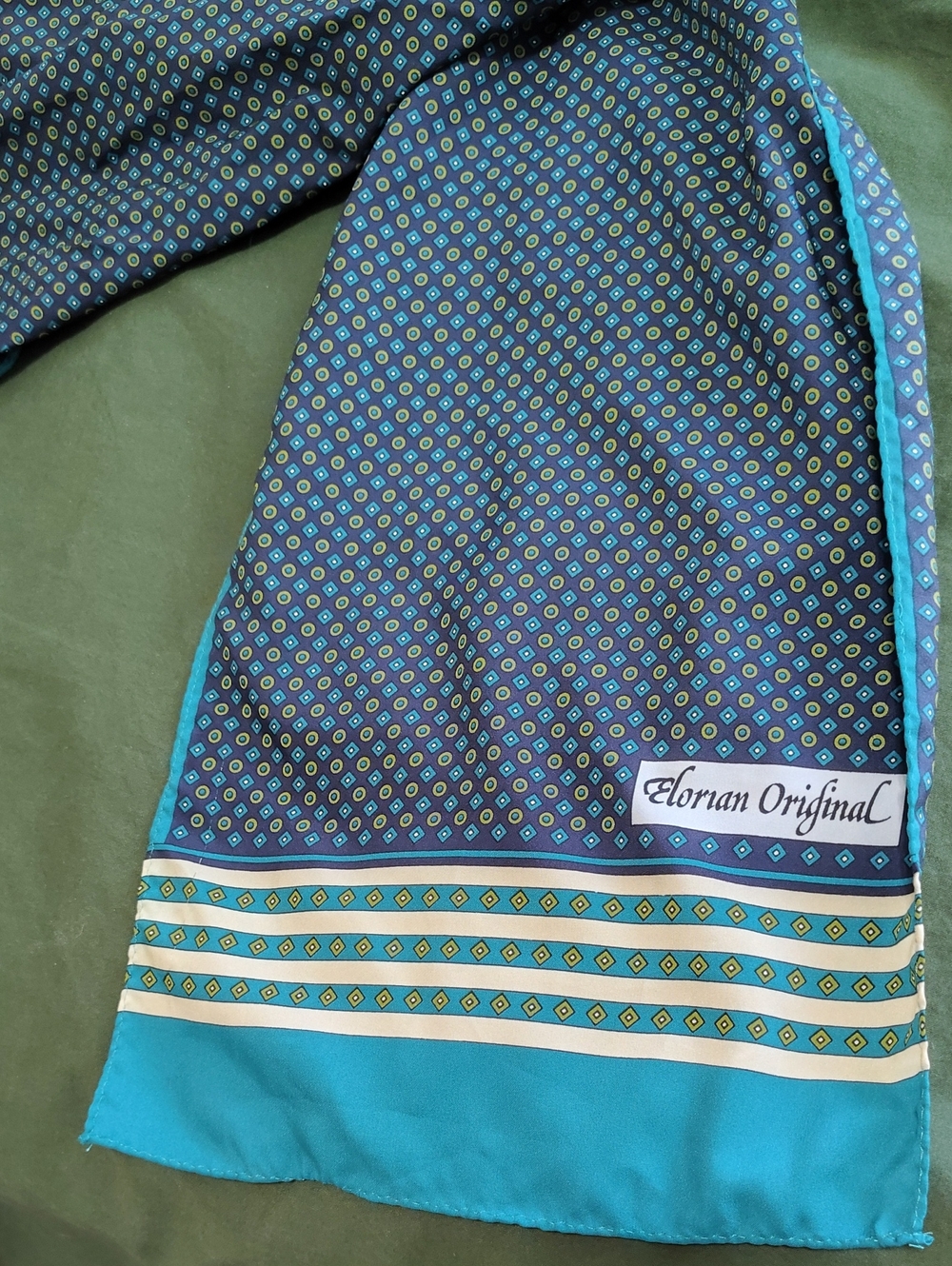 Elorian Original Blue Teal Patterned silky Scarf